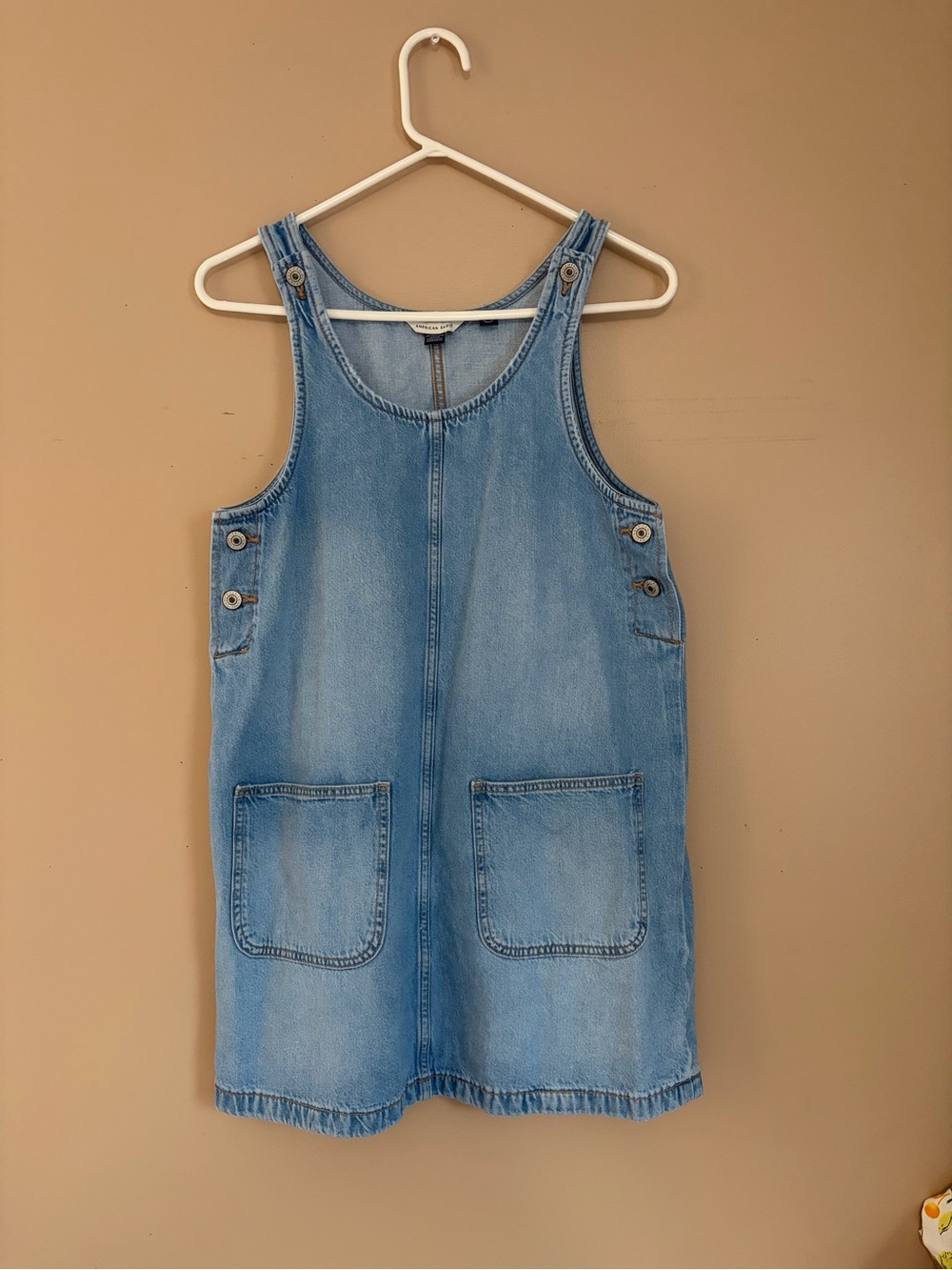 American Eagle Outfitters Light Blue Denim Pinafore Dress